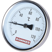 ROMMER Термометр биметаллический 80 мм 120 градусов с погружной гильзой 50 мм 1/2 — фото, характеристики, купить в ELISTA-CLIMBO