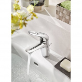 Смеситель для раковины GROHE Eurostyle new с донным клапаном, хром (33558003) — фото, характеристики, купить в ELISTA-CLIMBO