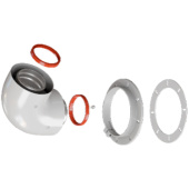 RCA-6010-240190 Начальный участок 90 гр. 60/100 в комплекте фланец — фото, характеристики, купить в ELISTA-CLIMBO