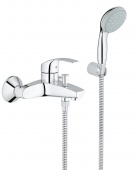 Смеситель для ванны GROHE Eurosmart с душевым набором (настенный держатель, ручной душ), 33302002 — фото, характеристики, купить в ELISTA-CLIMBO