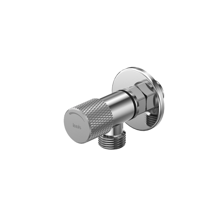 Кран угловой, с отражателем, 1/2; 1/2, кран-букса, латунь, хром, IDDIS, 910B0A6C2SBZ — фото, характеристики