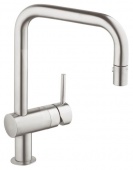Смеситель для кухни GROHE Minta с выдвижным U-изливом/лейкой, 32322DC0 — фото, характеристики, купить в ELISTA-CLIMBO