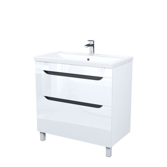 Тумба с умывальником, напольная, 80 см, белый, Рэй (Ray), IDDIS, RAY80WFi95K подходит умыв. 4078000i28 — фото, характеристики