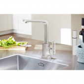 Смеситель для кухни GROHE Eurocube, суперсталь (31255DC0) — фото, характеристики, купить в ELISTA-CLIMBO