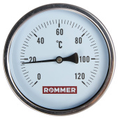 ROMMER Термометр биметаллический 100 мм 120 градусов с погружной гильзой 50 мм 1/2 — фото, характеристики, купить в ELISTA-CLIMBO