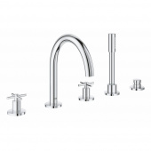 Смеситель для ванны GROHE Atrio New с душевым гарнитуром (на бортик ванны), 5 отверстий, хром (19923003) — фото, характеристики, купить в ELISTA-CLIMBO