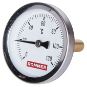 ROMMER Термометр биметаллический 63 мм 120 градусов с погружной гильзой 50 мм 1/2 — фото, характеристики, купить в ELISTA-CLIMBO