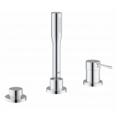 Смеситель для ванны GROHE Essence+ на 3 отверстия с душевым гарнитуром (на бортик ванны, без излива), хром (19976001) — фото, характеристики, купить в ELISTA-CLIMBO