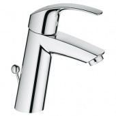 Смеситель для раковины GROHE Eurosmart с донным клапаном, средний излив, 23322001 — фото, характеристики, купить в ELISTA-CLIMBO