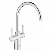 Смеситель для кухни GROHE Ambi с двумя рукоятками, высокий излив, хром (30189000) — фото, характеристики, купить в ELISTA-CLIMBO