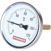 ROMMER Термометр биметаллический 80 мм 120 градусов с погружной гильзой 100 мм 1/2 — фото, характеристики, купить в ELISTA-CLIMBO