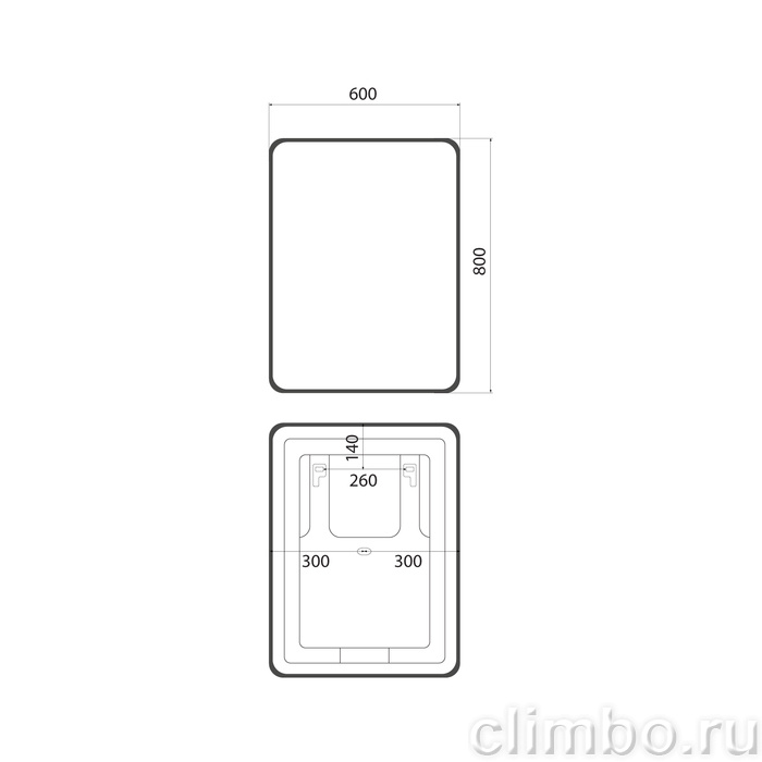 Зеркало с подсветкой и термообогревом, 60 см, Клауд Икс (Cloud X), IDDIS, CLX60T0i98 — фото, детали конструкции