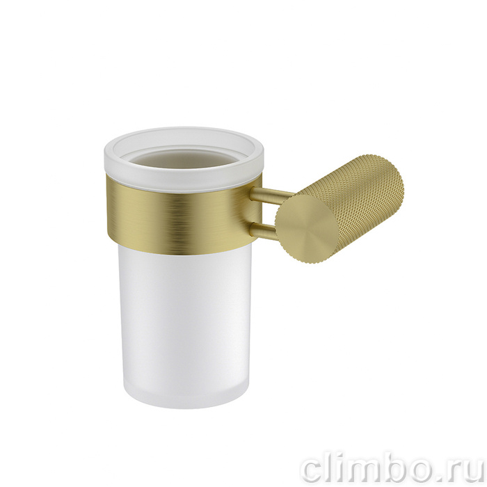 Стакан, матовое стекло, нержавеющая сталь, Дюна (Duna), золото матовое, IDDIS, DUNMGG1i45 — фото, детали конструкции
