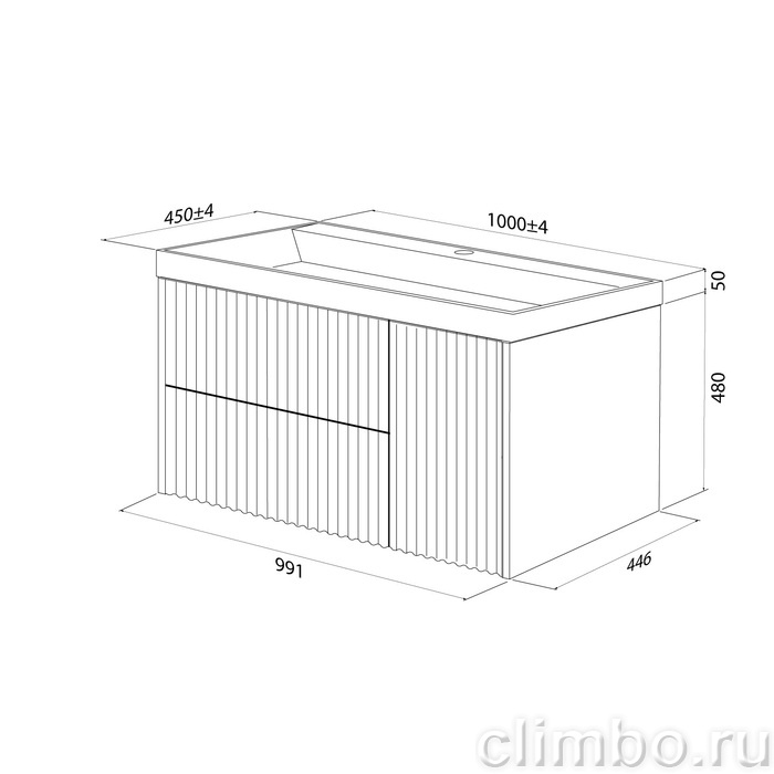 Тумба подвесная, 100 см, белый, Билд (Bild) 2.0, IDDIS, BIL10W1i95 подходит умыв. 4511000i28 — фото, детали конструкции