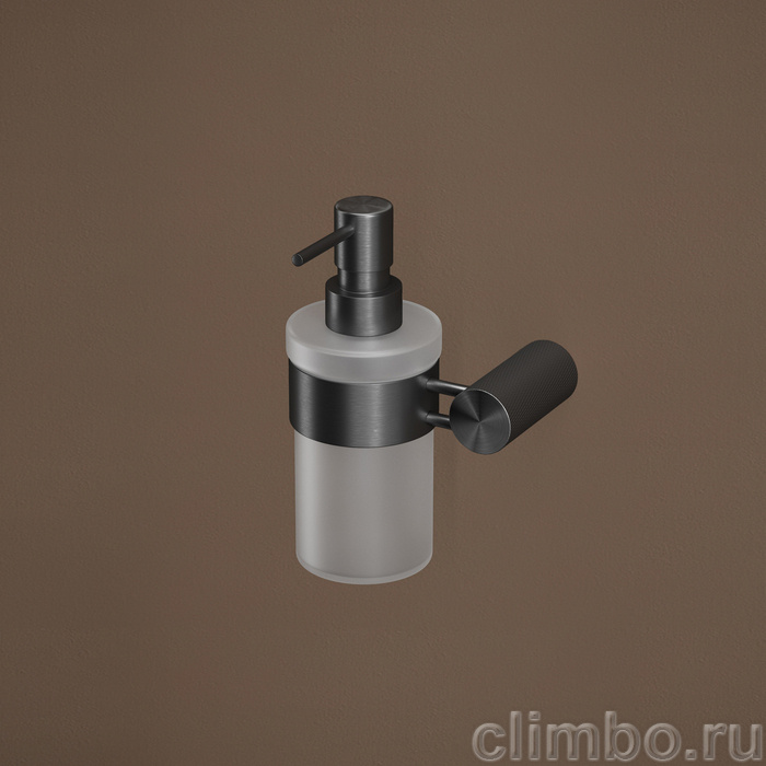 Дозатор для жидкого мыла, матовое стекло, нержавеющая сталь, Дюна (Duna), графит матовый, IDDIS, DUNGMG0i46 — фото, детали конструкции