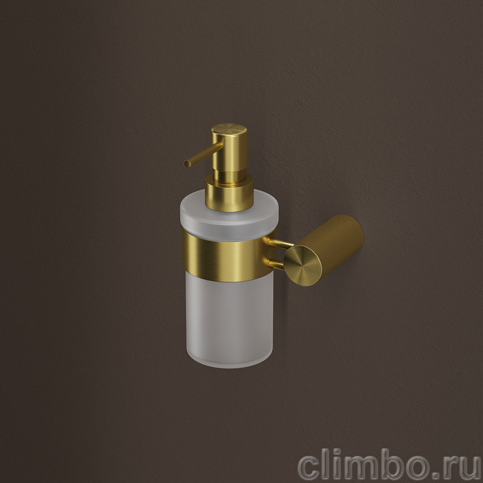 Дозатор для жидкого мыла, матовое стекло, нержавеющая сталь, Дюна (Duna), золото матовое, IDDIS, DUNMGG0i46 — фото, детали конструкции