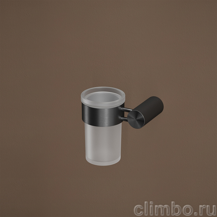 Стакан, матовое стекло, нержавеющая сталь, Дюна (Duna), графит матовый, IDDIS, DUNGMG1i45 — фото, детали конструкции