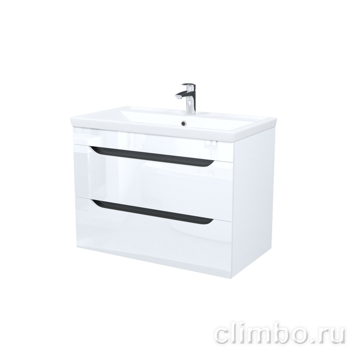 Тумба с умывальником, подвесная, 80 см, белый, Рэй (Ray), IDDIS, RAY80W0i95K подходит умыв. 4078000i28 — фото, детали конструкции