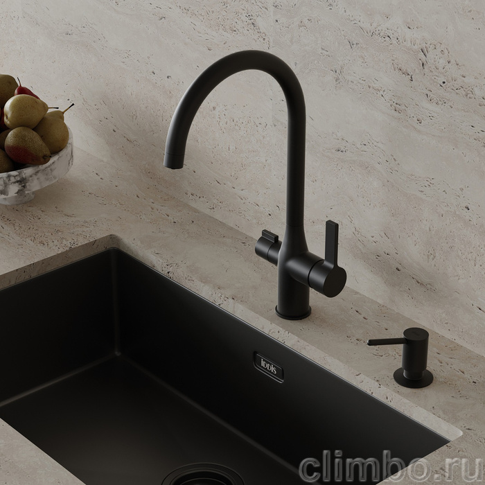 Дозатор, латунь, черный матовый, Китчен Лайн (Kitchen Line), IDDIS, SDIBL00i59 — фото, детали конструкции