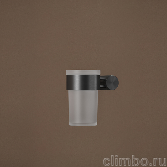 Стакан, матовое стекло, нержавеющая сталь, Дюна (Duna), графит матовый, IDDIS, DUNGMG1i45 — фото, детали конструкции