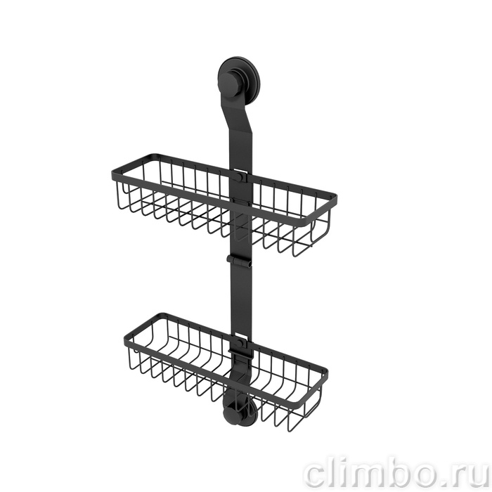 Двухъярусная прямая полка, проволока стальная, черный матовый, Изи (Easy), Milardo, EAS0WS2M44 — фото, детали конструкции
