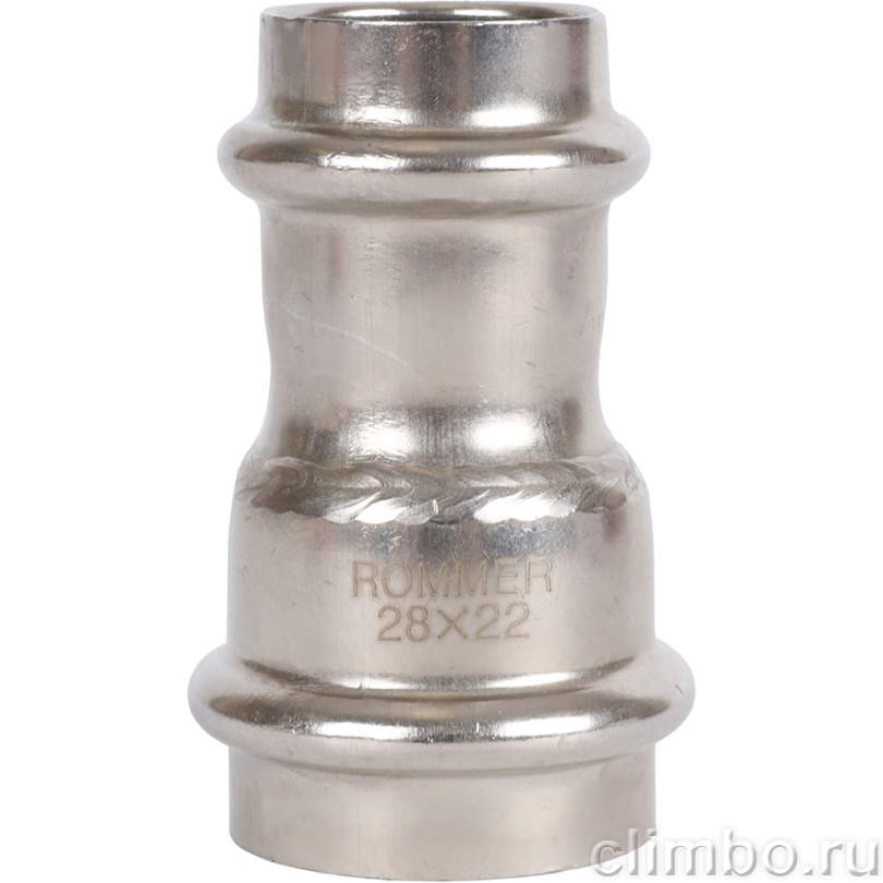 Муфта переходная, 28х22, из нержавеющей стали прессовой — фото товара