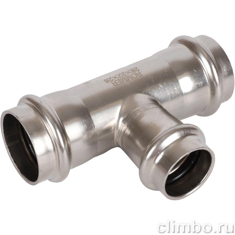 Тройник переходной, 28х22х28, из нержавеющей стали прессовой — фото товара