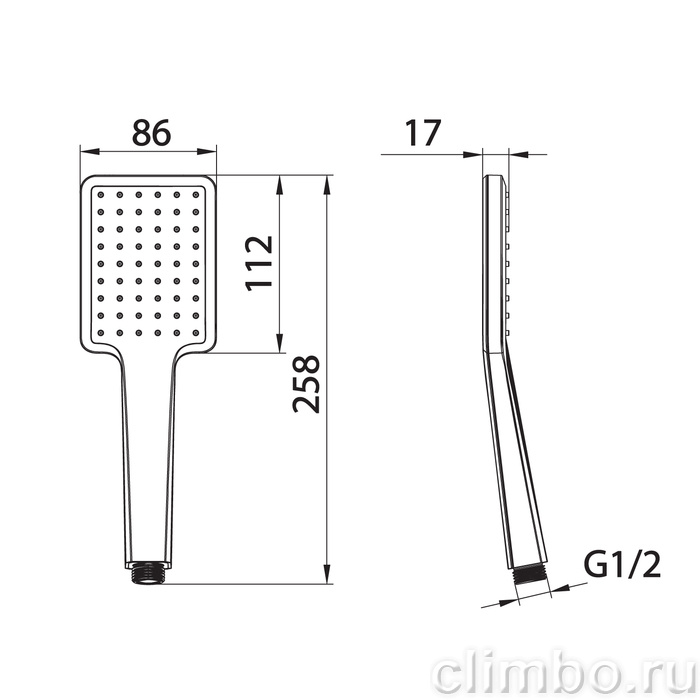 Лейка для душа, черная матовая, Slide, IDDIS, SLI1F0Bi18 — фото товара