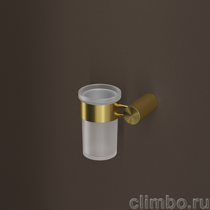 Стакан, матовое стекло, нержавеющая сталь, Дюна (Duna), золото матовое, IDDIS, DUNMGG1i45 — фото, детали конструкции